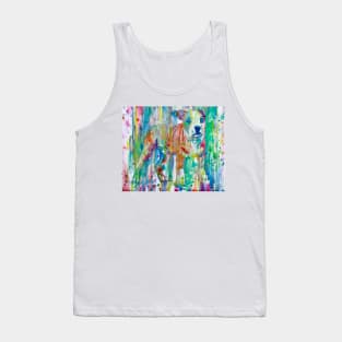 PUPPY PIT BULL STANDING - watercolor portrait Tank Top